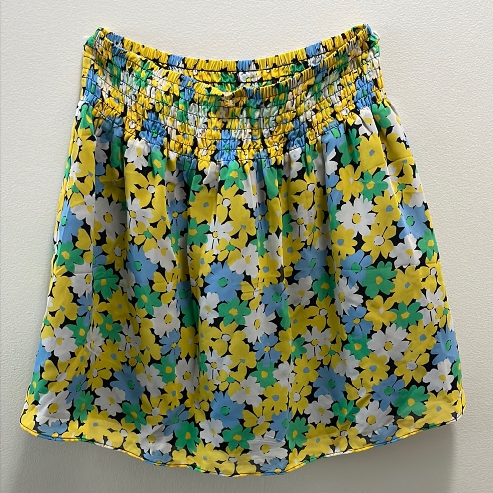 LOFT Yellow and Blue Bubble Mini Skirt